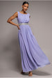 Chiffon Maxi With Embellished Belt - Lilac by Goddiva