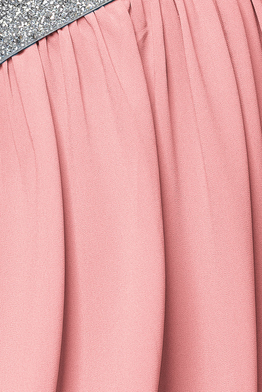 Chiffon Maxi With Embellished Belt - Peach DR3472