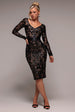 Sequin & Mesh Midi Dress - Black by Goddiva