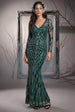 Iridescent Long Sleeve Sequin Mermaid Inspired Halloween Costume - Emerald Green by Goddiva
