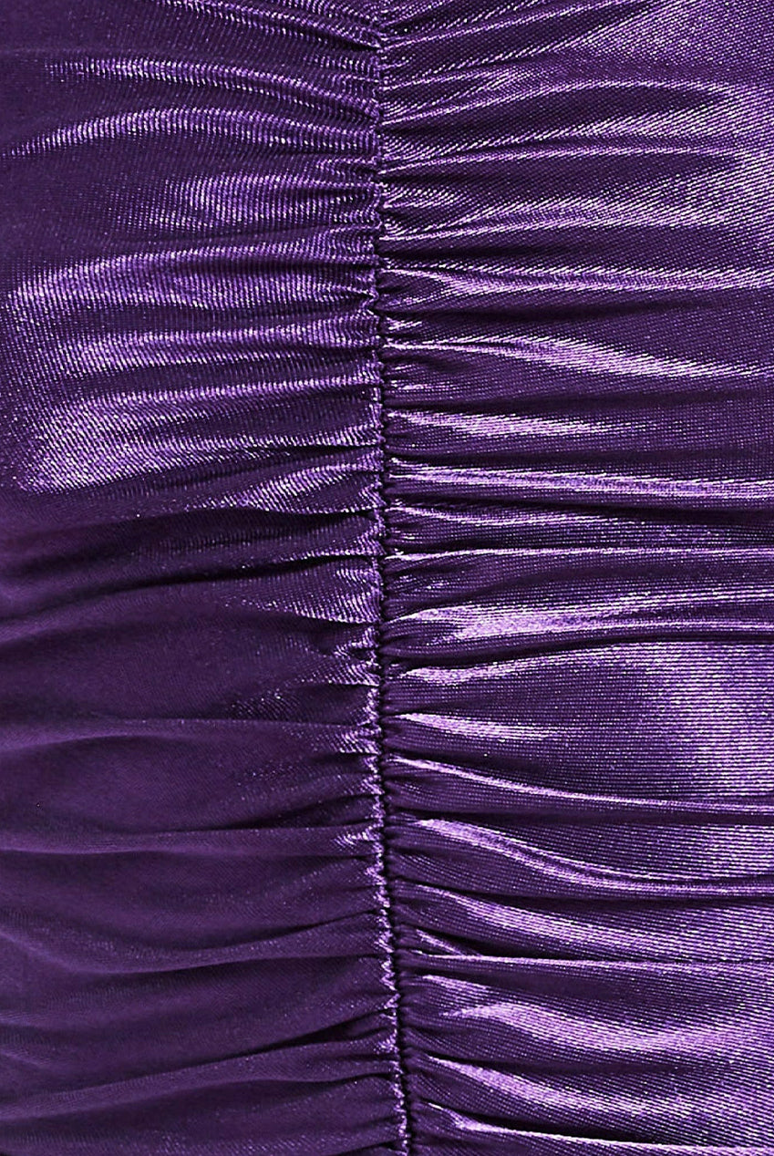 Off The Shoulder Ruched Mini - Purple DR3538