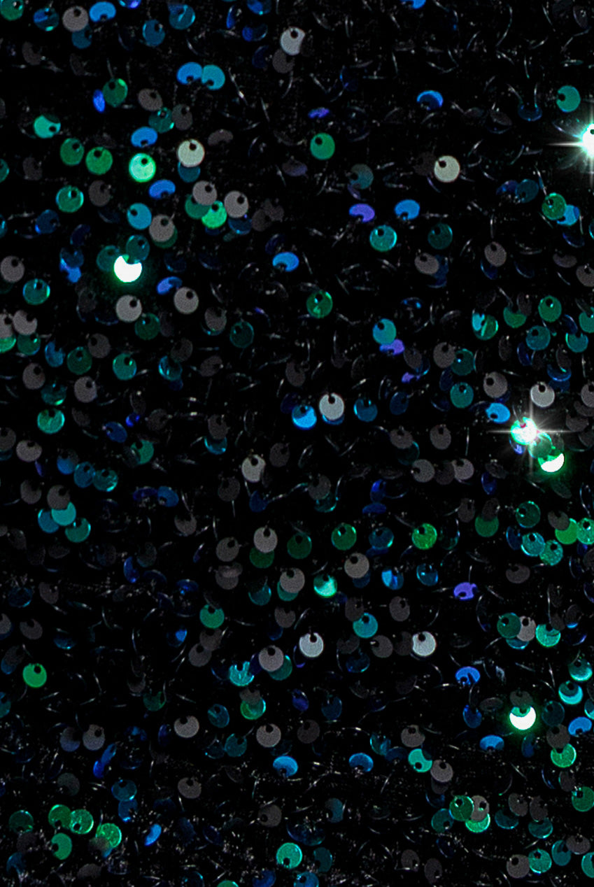 Multi Sequin & Velvet Bardot Midi - Emerald Green DR3550