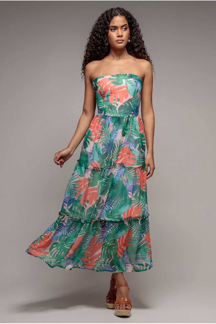 Boobtube Printed Maxi - Jungle Print DR3568