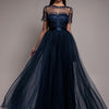 Embroidered Mesh Maxi Dress - Navy | Goddiva Embroidered Mesh Maxi Dress - Navy | Goddiva