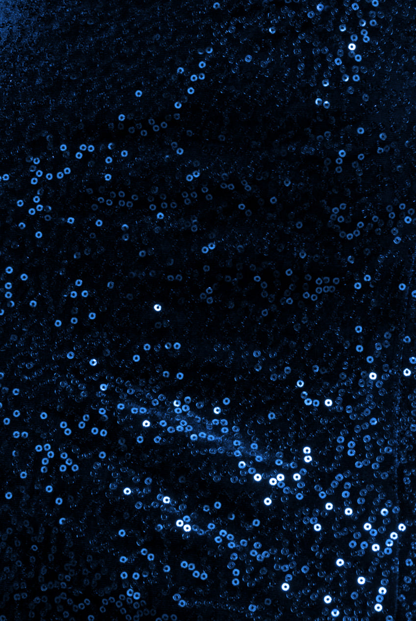 Sequin Velvet Bandeau Maxi Dress - Navy DR3610