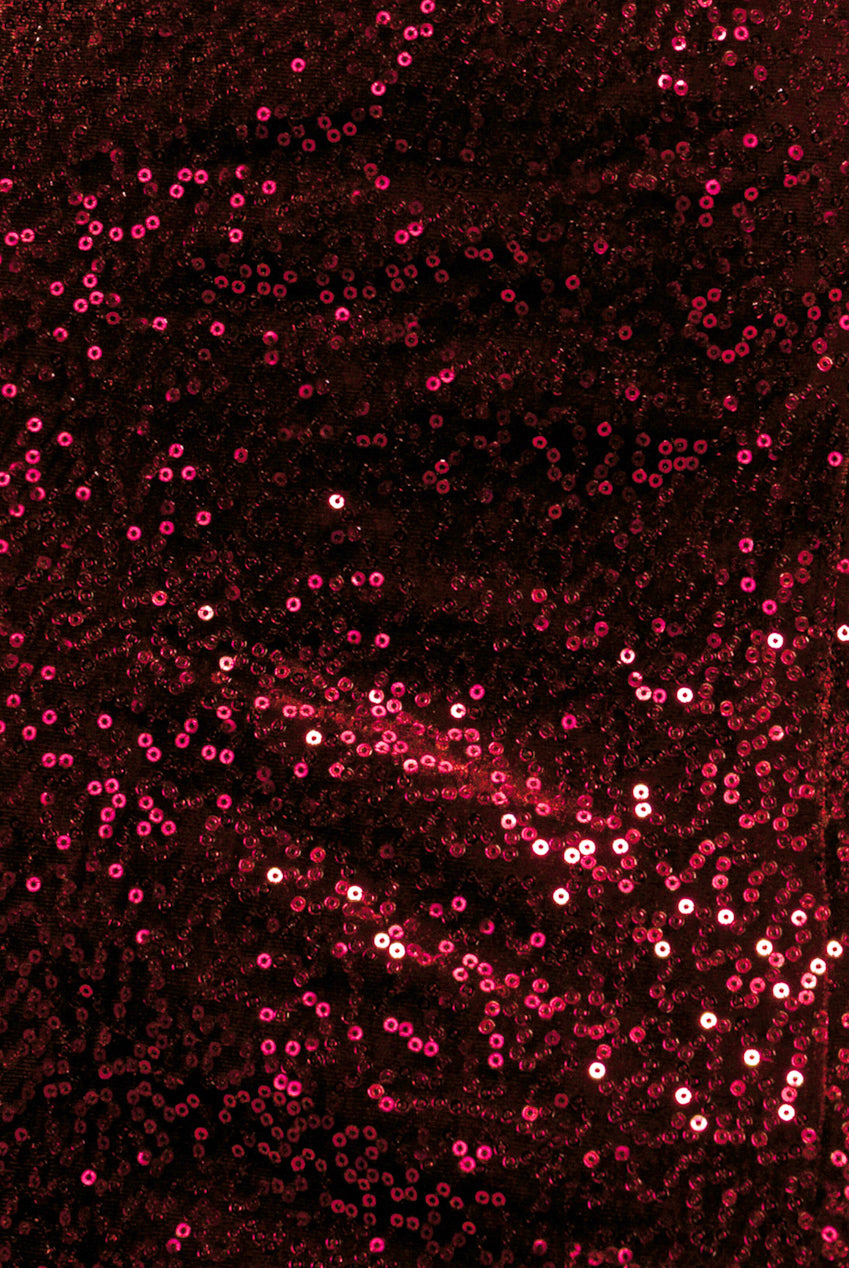 Sequin Velvet Bandeau Maxi Dress - Wine DR3610