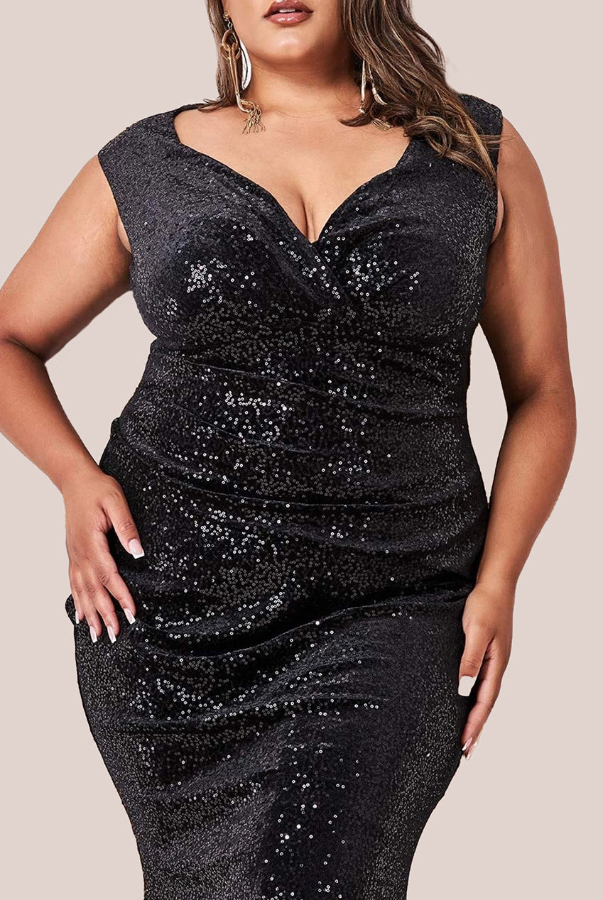 Black glitter plus size dress hotsell