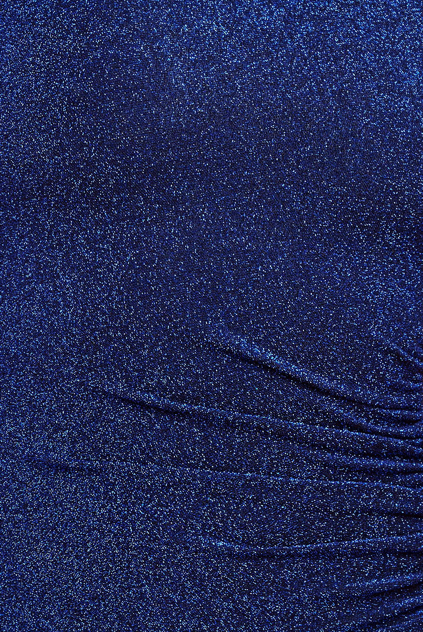 Open Lurex Back One Sleeve Maxi Dress - Royal Blue DR3633