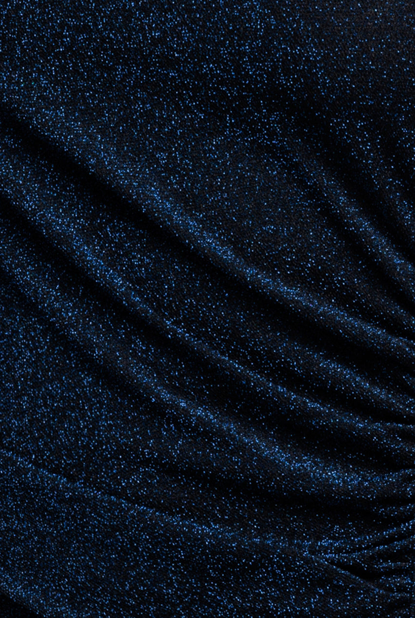 Open Lurex Back One Sleeve Maxi Dress - Royal Blue DR3633