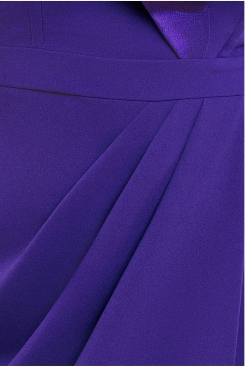 Satin & Scuba Maxi With Thigh Split - Purple DR3660