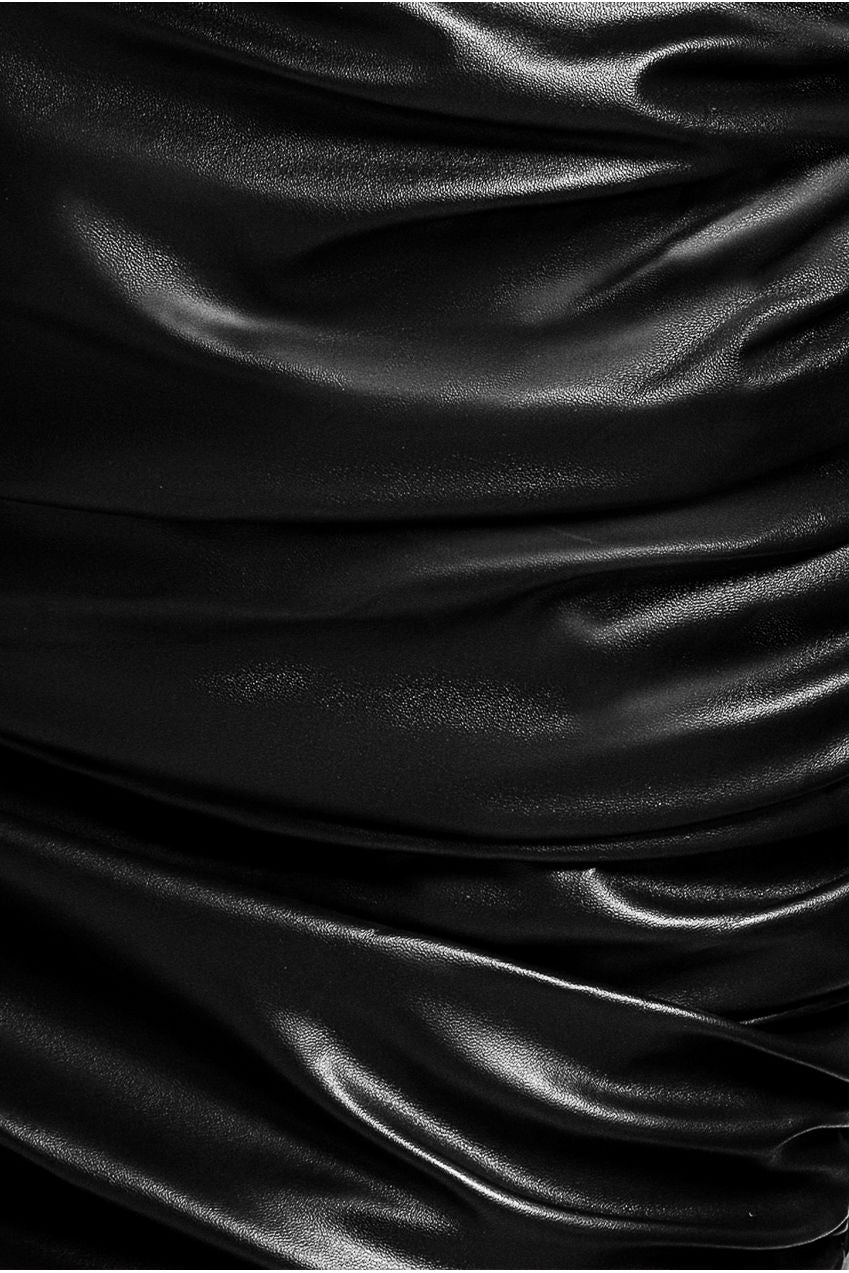 Cut Out Faux Leather Mini Dress - Black DR3664