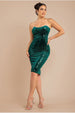 Bandeau Sequin & Velvet Midi Dress - Emerald Green by Goddiva
