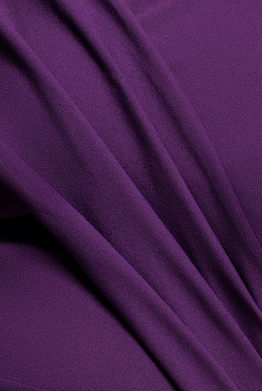 Scuba Crepe  Off The Shoulder Maxi - Purple DR3774