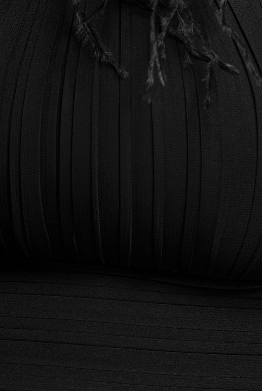 Bridesmaids Chiffon Maxi Dress - Black DR3777