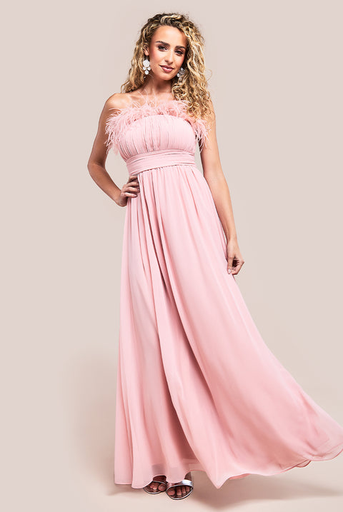 Bridesmaids Chiffon Maxi Dress - Blush by Goddiva