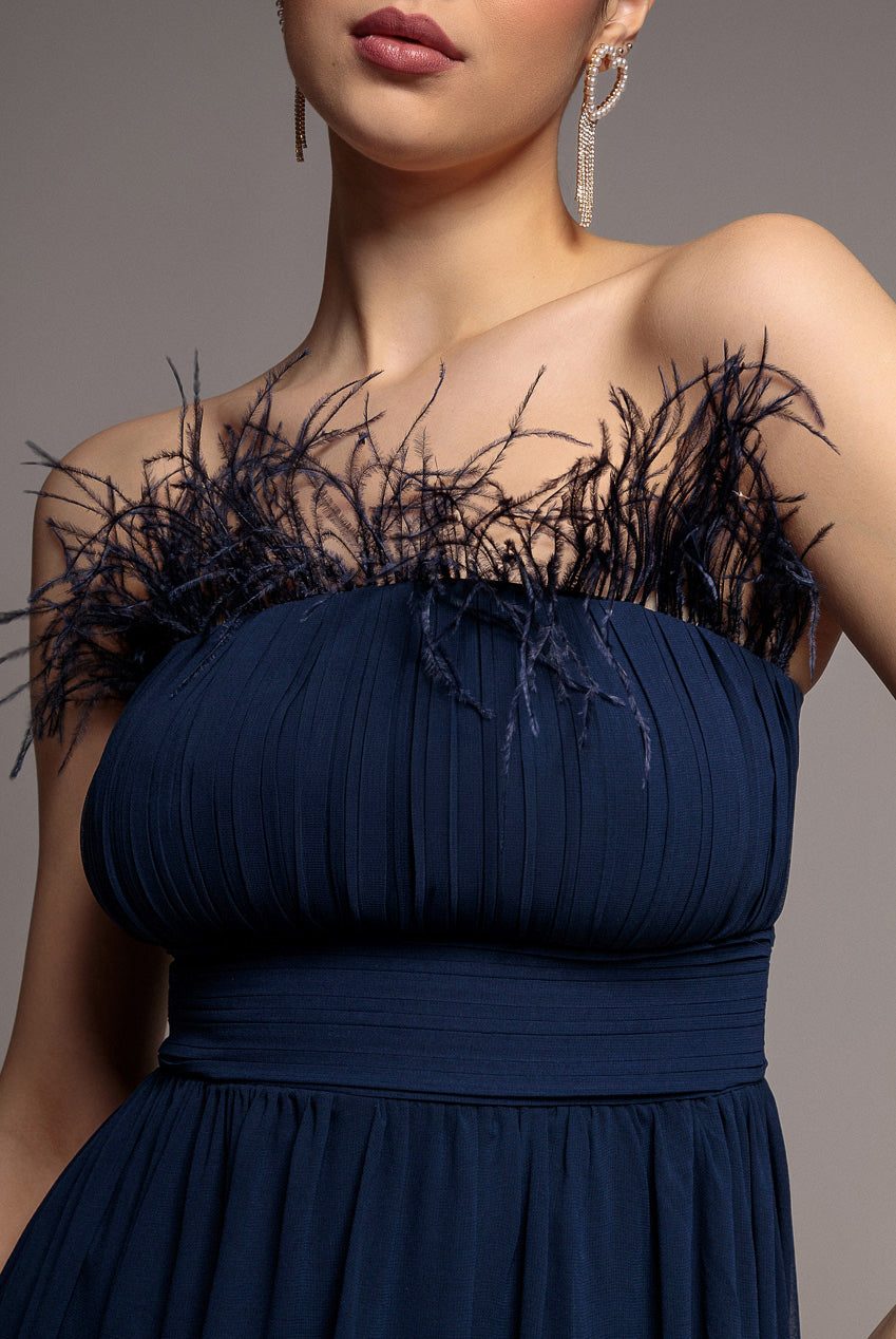 Bridesmaids Chiffon Maxi Dress - Navy DR3777
