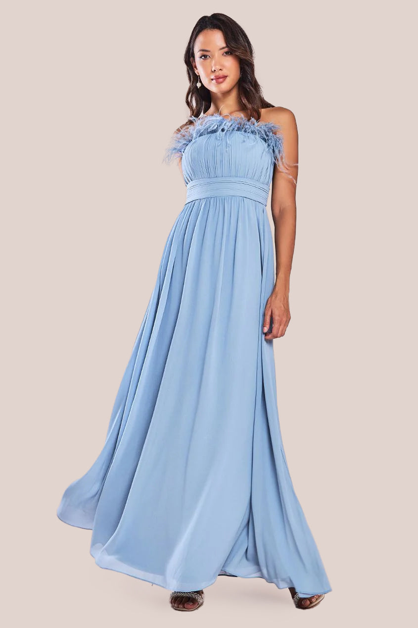 Bridesmaids Chiffon Maxi Dress - Blue DR3777