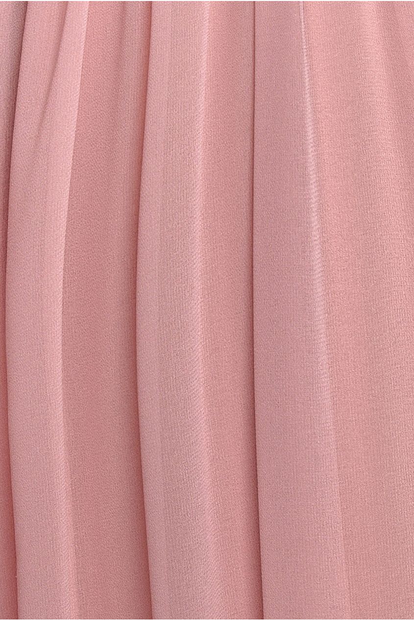 Chiffon Off The Shoulder Maxi With Cape Sleeves  - Blush DR3780