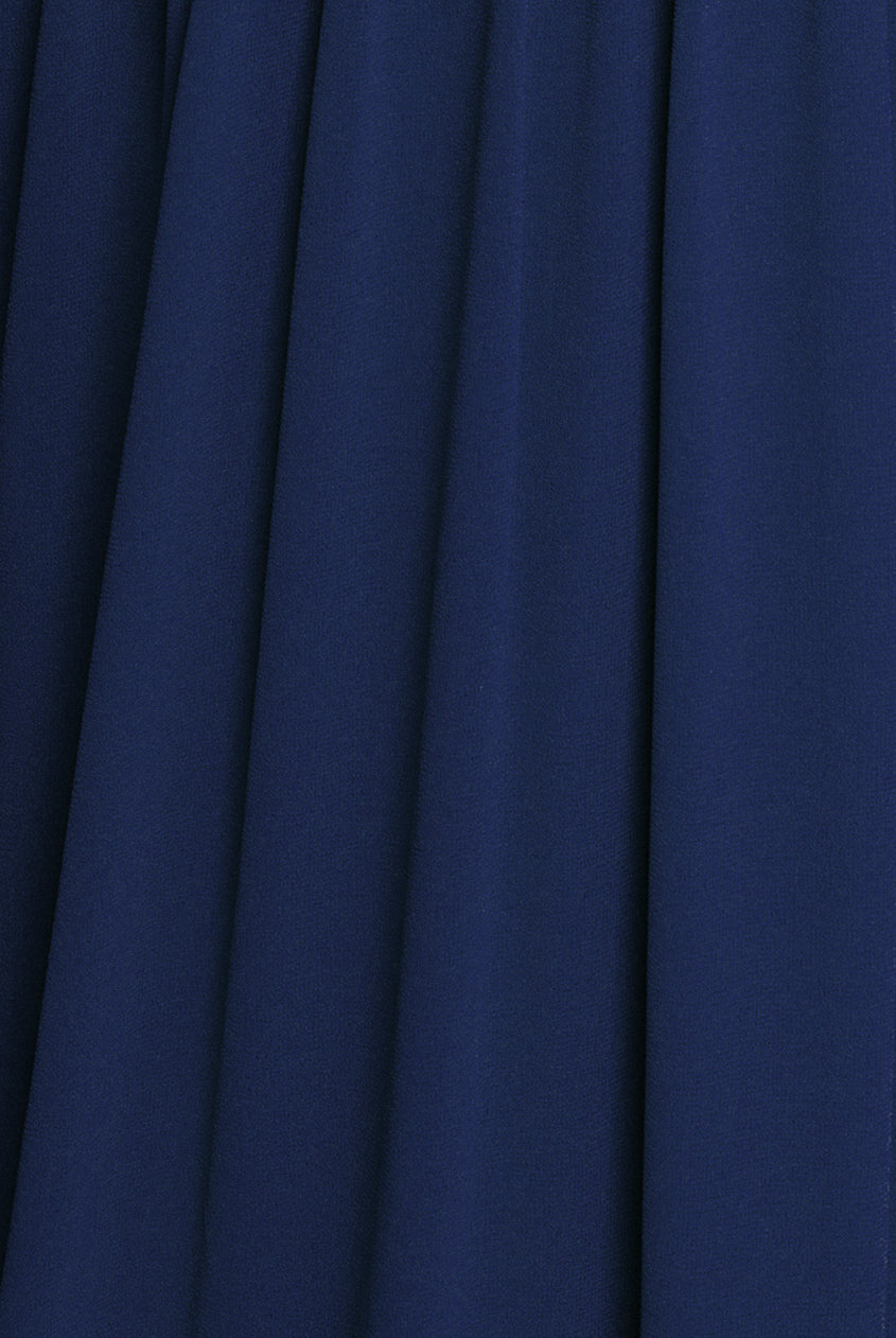 Chiffon Off The Shoulder Maxi With Cape Sleeves  - Navy DR3780