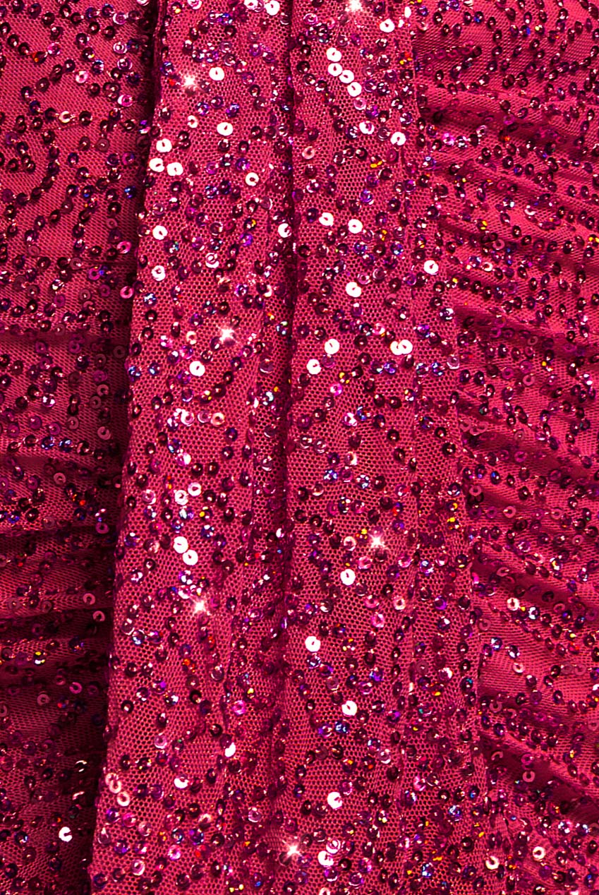 Plunge V-Neck Sequin Maxi - Burgundy DR3833