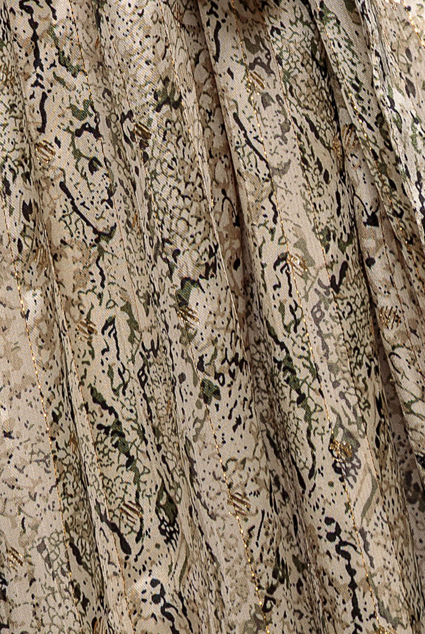 Wrap Printed Chiffon Maxi Dress - Snakeprint DR3870