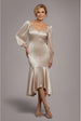 Satin Viscose Front Buttoned Dipped Hem Midaxi Dress - Champagne by Goddiva