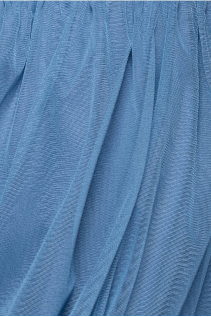 Halter Neck Mesh Tie Maxi Dress - Dusty Blue DR3904