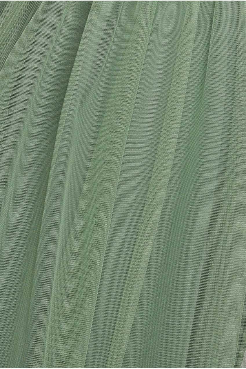 Halter Neck Mesh Tie Maxi Dress - Dusty Sage DR3904