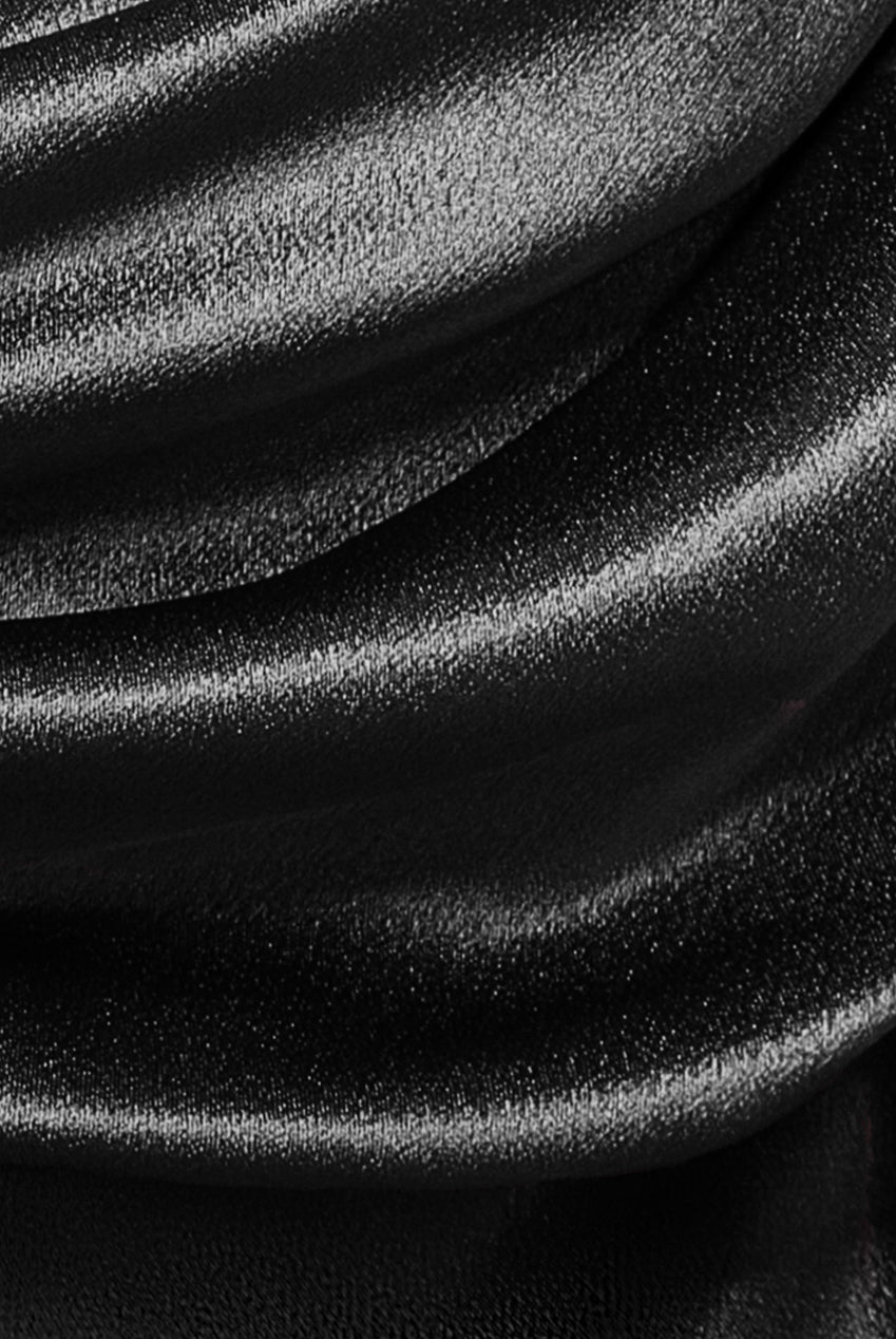 Cowl Back Satin Maxi Dress - Black DR3920