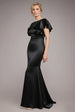 Satin Flutter Sleeve Mermaid Maxi - Black by Goddiva
