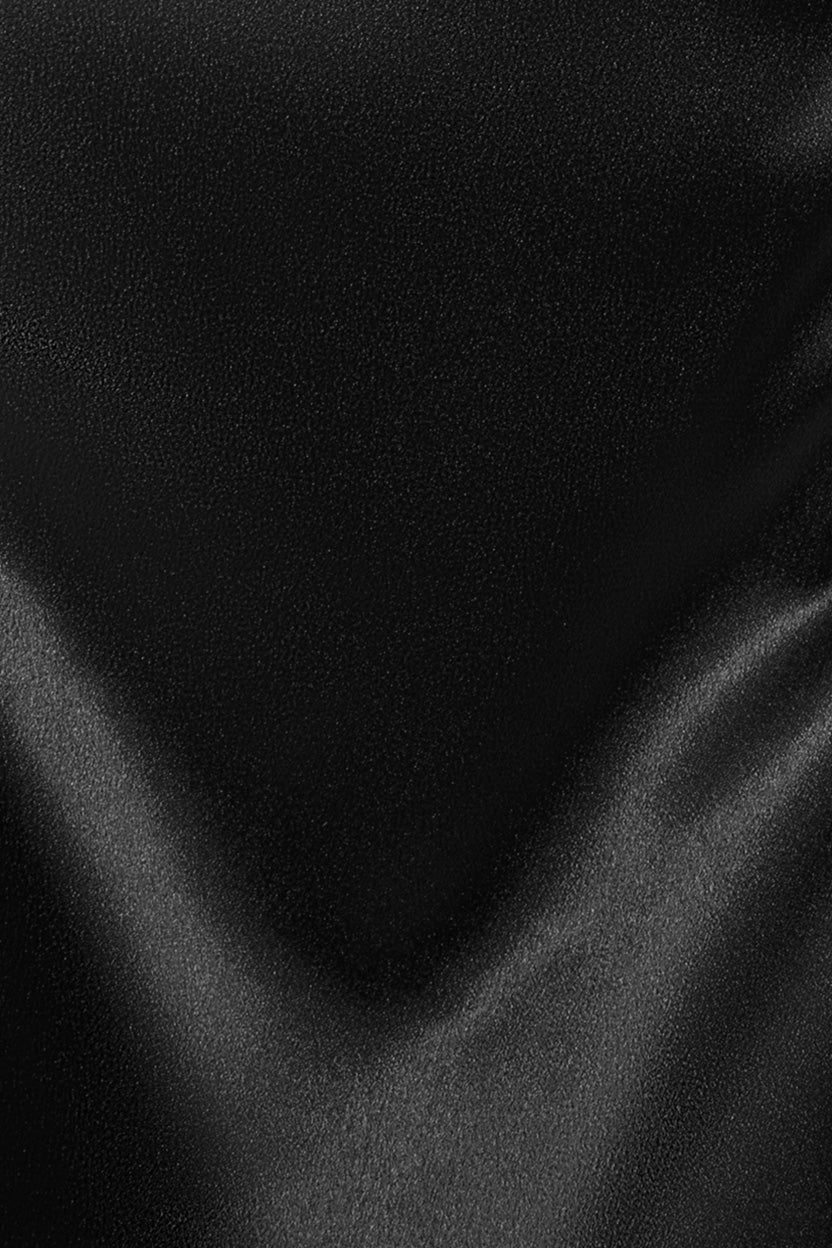 Satin Flutter Sleeve Mermaid Maxi - Black DR3954