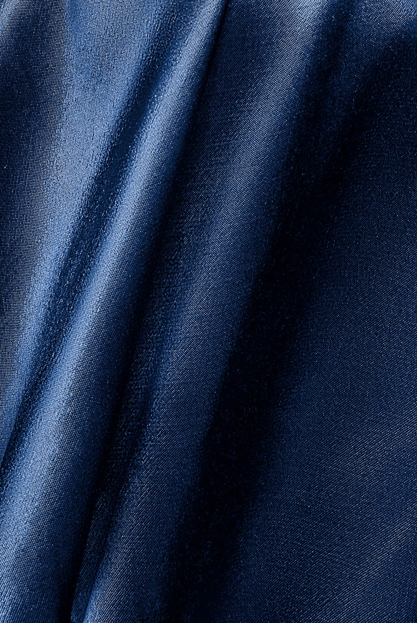 Satin Viscose Front Wrap Midaxi Dress - Navy DR4002
