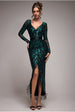 Tassel & Sequin Midaxi With Front Split - Emerald Green by Goddiva