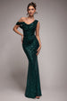 Sequin Cowl One Shoulder Maxi Dress - Emerald Green by Goddiva