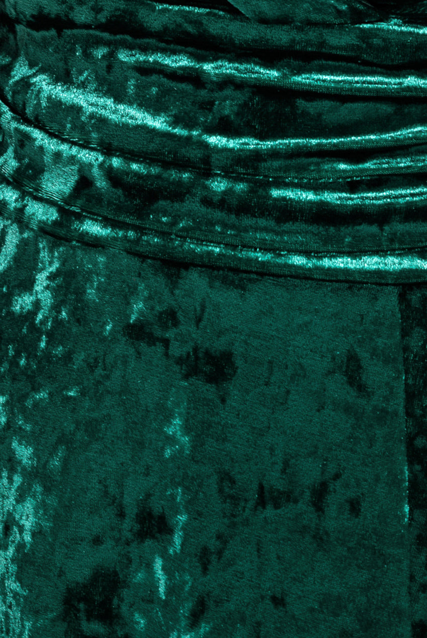 Ice Velvet Bardot Wrap Maxi - Emerald Green DR4029