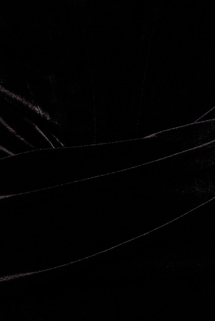 Draped Shoulder Velvet Corset Maxi Dress - Black DR4044