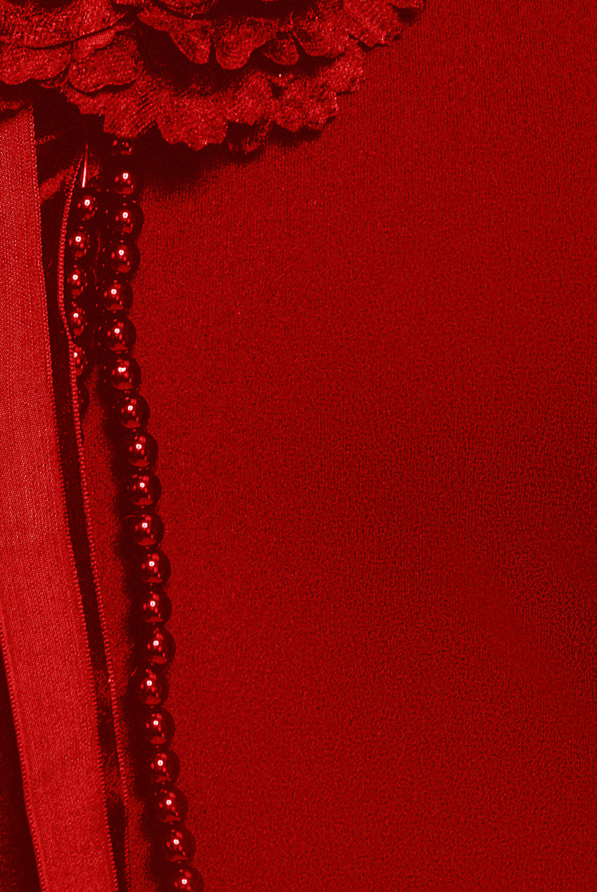 Racer Neck Corsage Scuba Maxi - Red DR4053