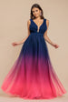 Sleeveless Ombre Pleated A-Line Maxi Dress - Pink Ombre by Goddiva