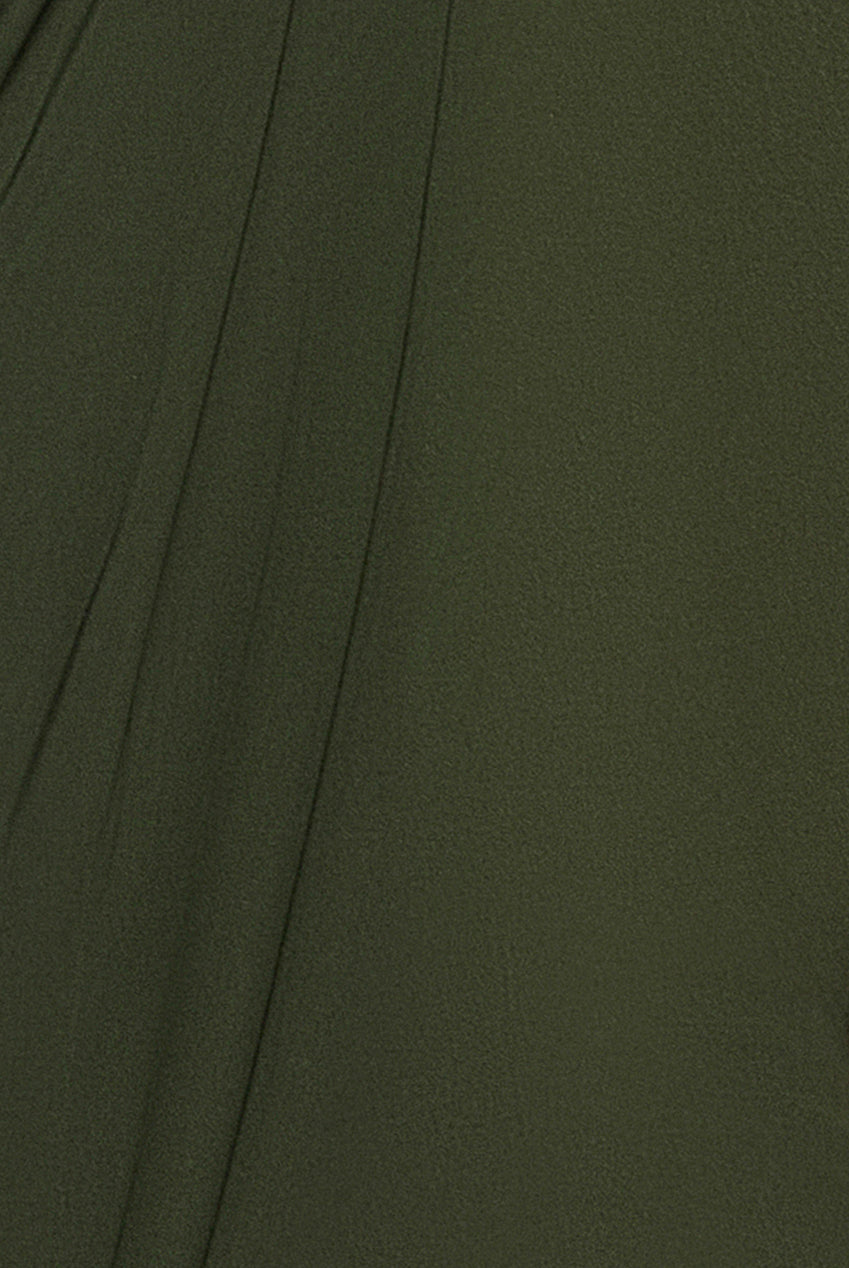 Front Crossover Split Midi Dress - Olive Green DR4121