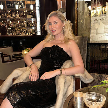 Goddiva Fan Pleated Boobtube Scuba Crepe Mini - Gold