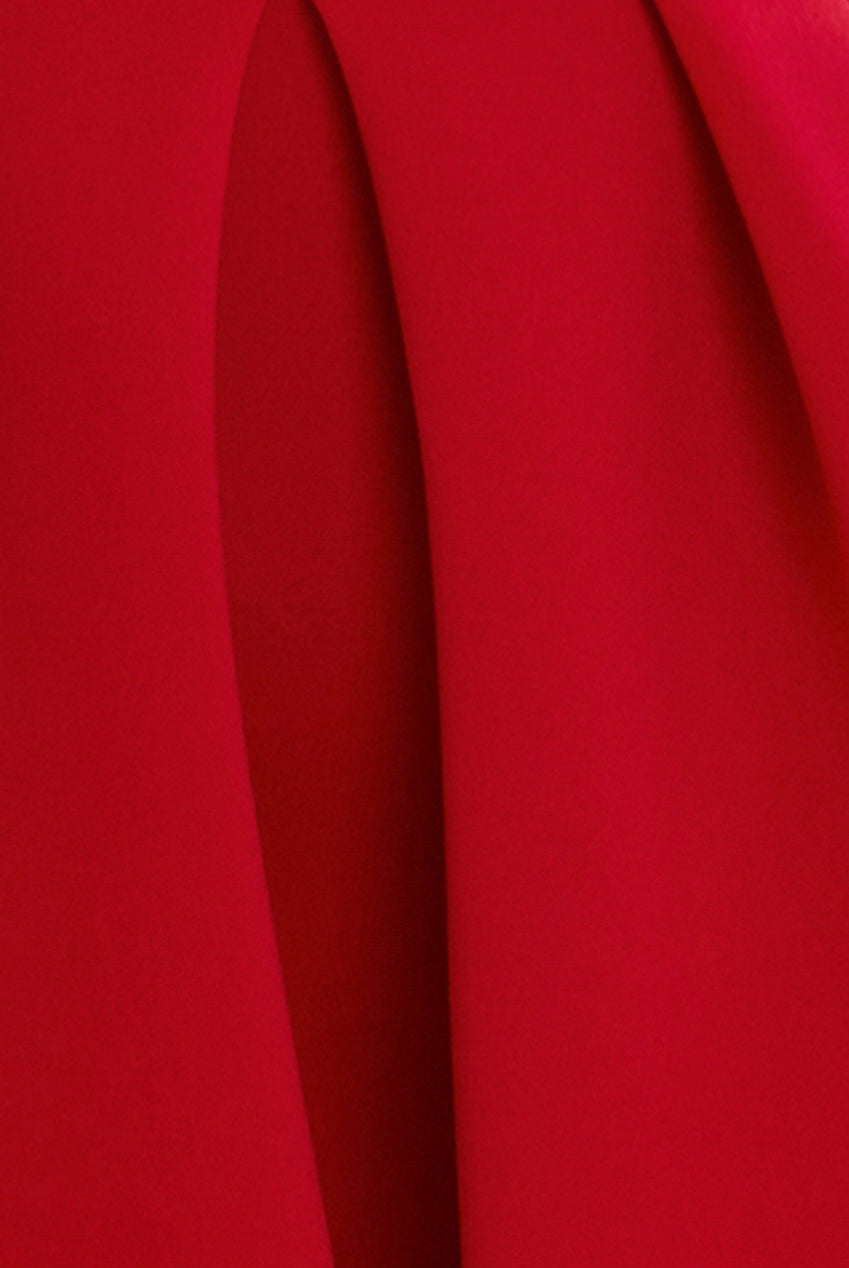 Scuba Foam Skater Midi Dress - Red DR4133