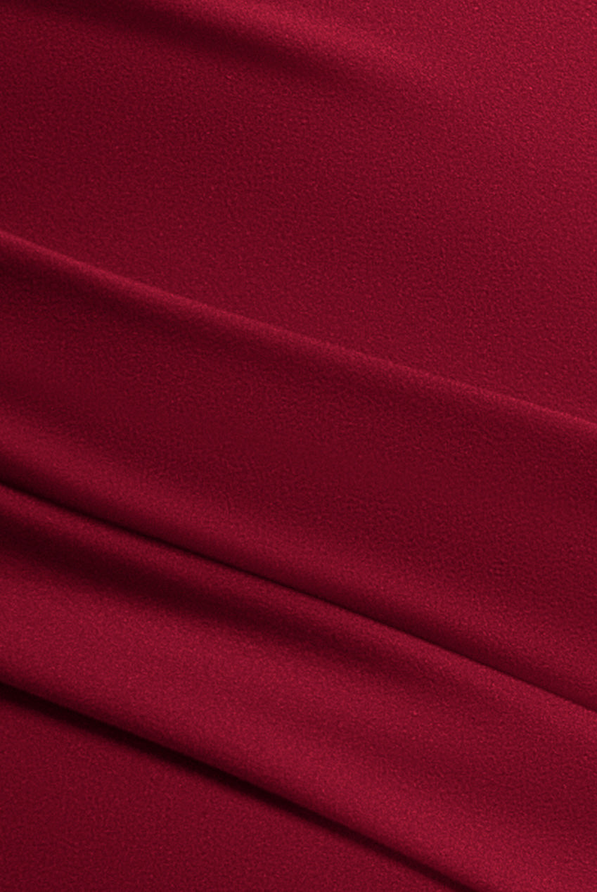 Scuba Bardot Pleated Midi Dress - Wine DR4135P