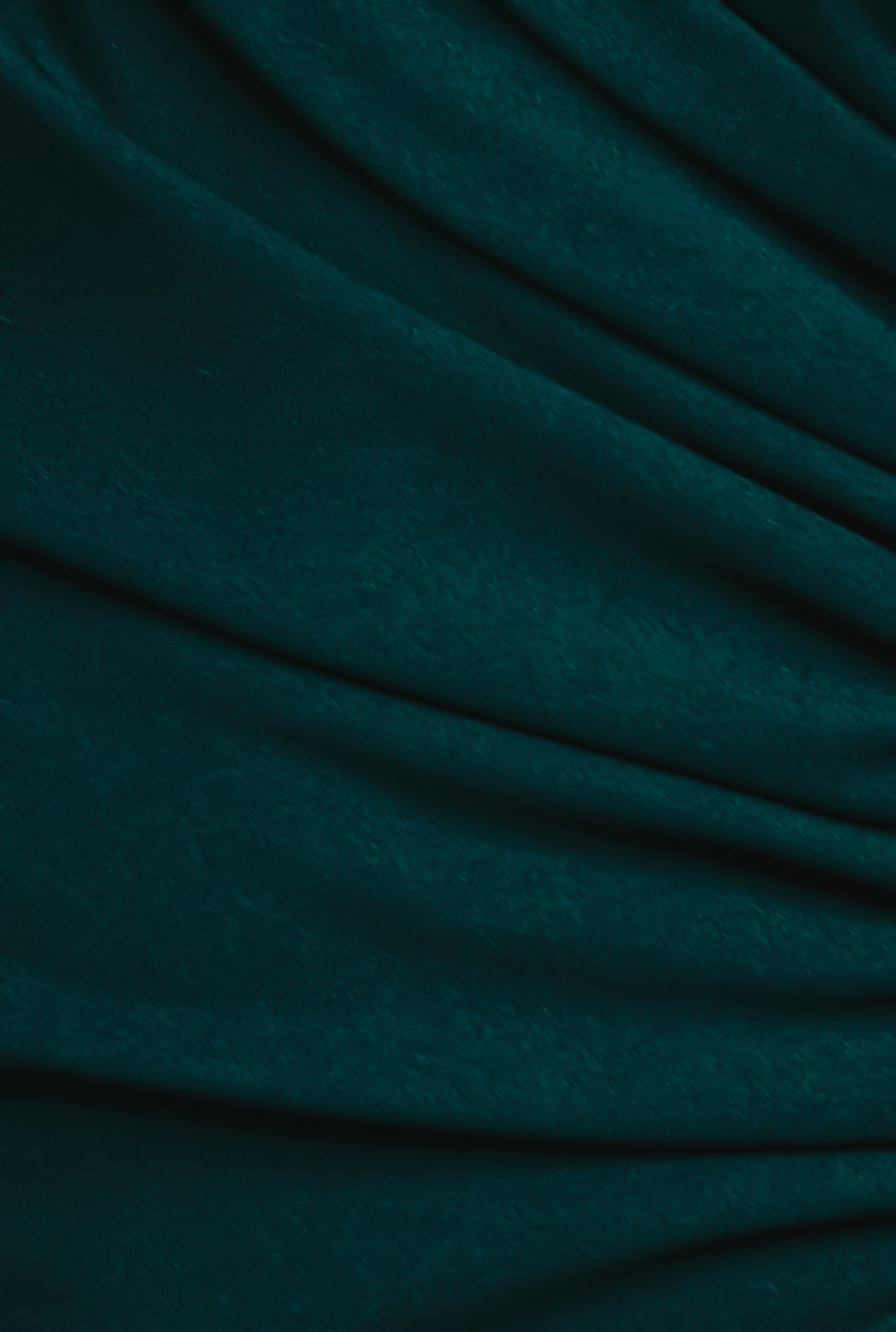 Scuba Crepe Bandeau Maxi With Diamante Necklace - Emerald Green DR4271