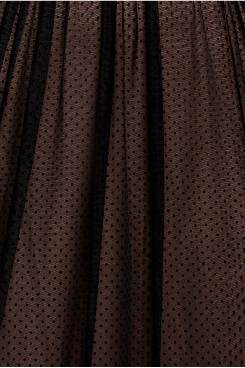 Sleeveless Pleated Dobby Mesh Corsage Maxi Dress - Black DR4294