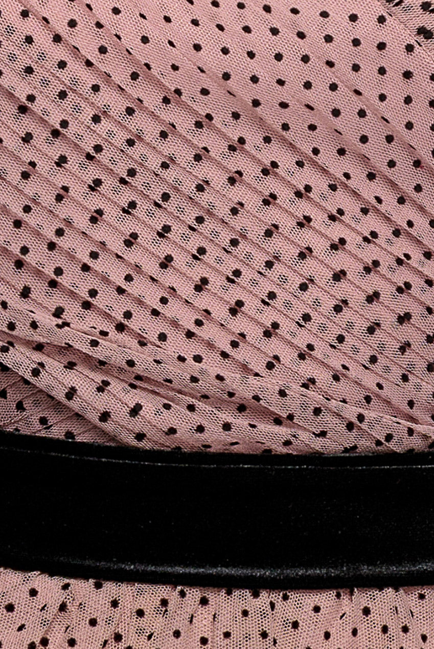 Dobby Mesh Off The Shoulder Princess Maxi Dress - Blush DR4308