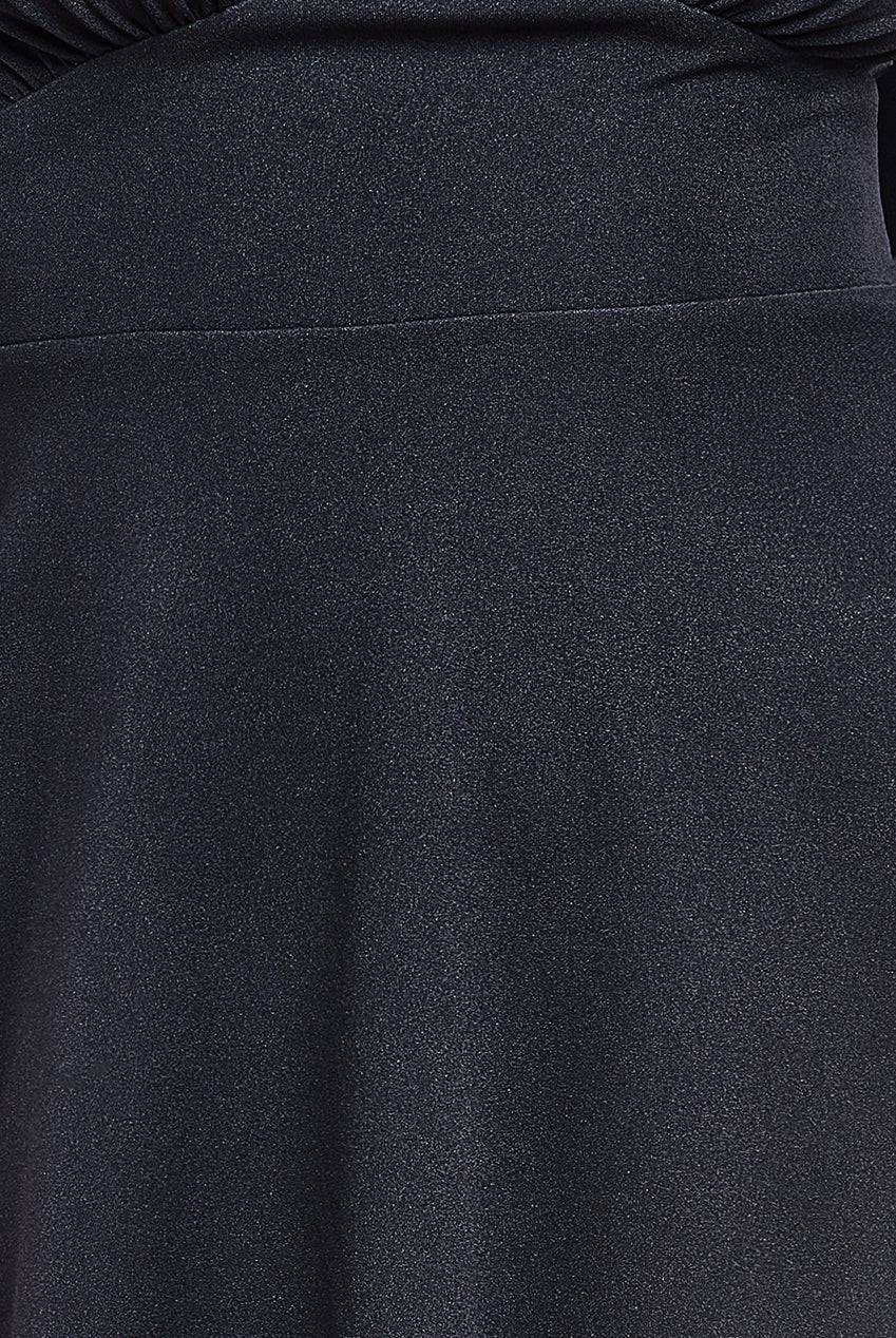 Flared Sleeve Midi Dress - Black DR4312