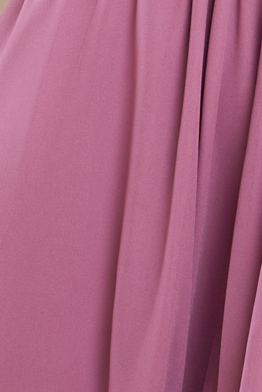 Sustainable Front Split Wrap Style Chiffon Maxi Dress - Dusty Lavender DR4314BBS