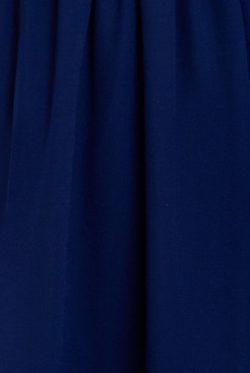 Sustainable Front Split Wrap Style Chiffon Maxi Dress - Navy Blue DR4314BBS