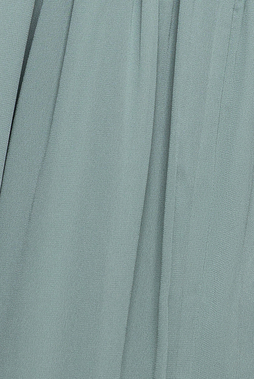 Sustainable Front Split Wrap Style Chiffon Maxi Dress - Sage Green DR4314BBS