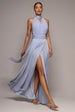 Multiway Tie Up Wrap Maxi Dress - Dusty Blue by Goddiva